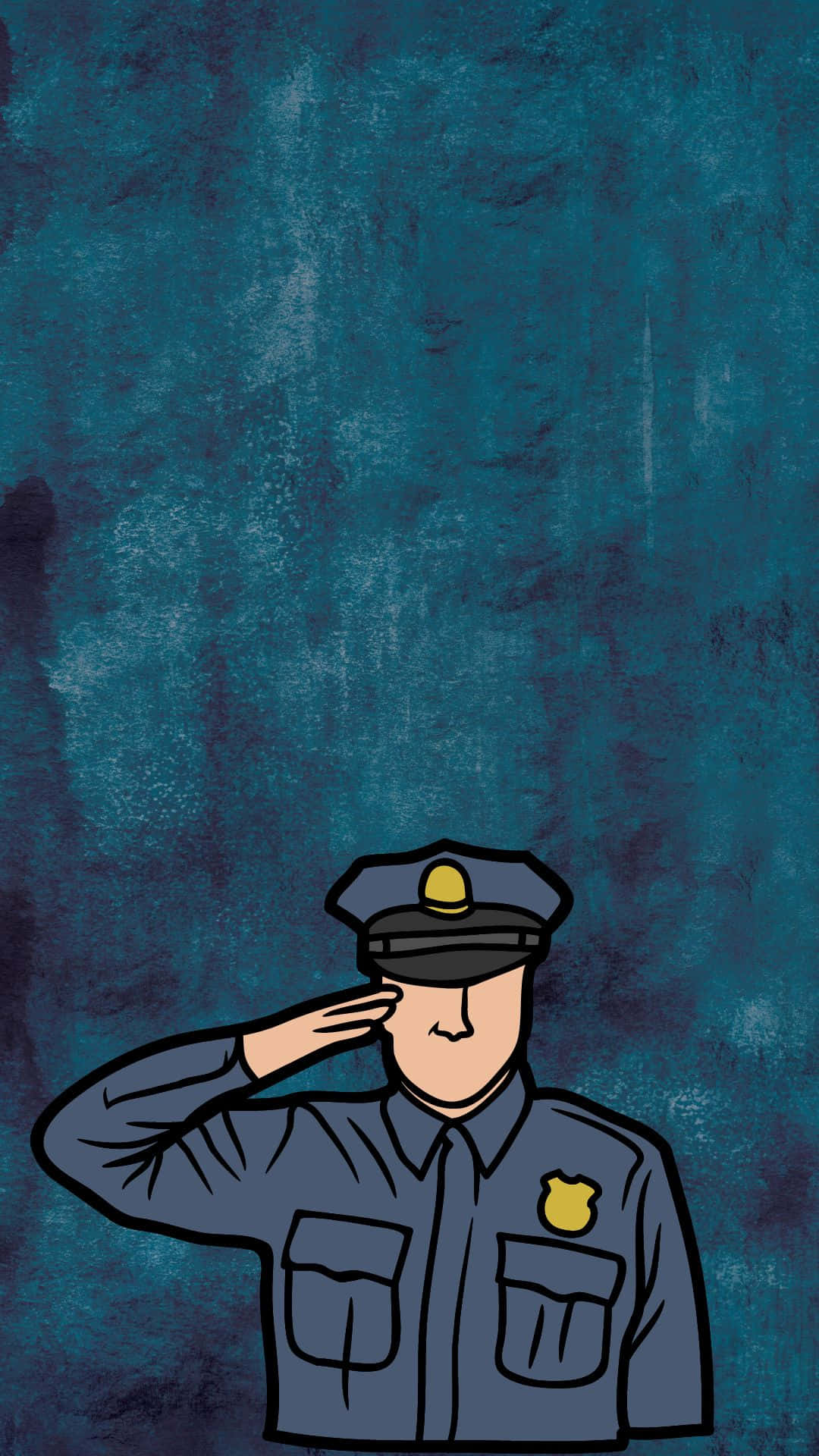 Digital Vector Artwork Of Police Cop Saluting Wallpaper