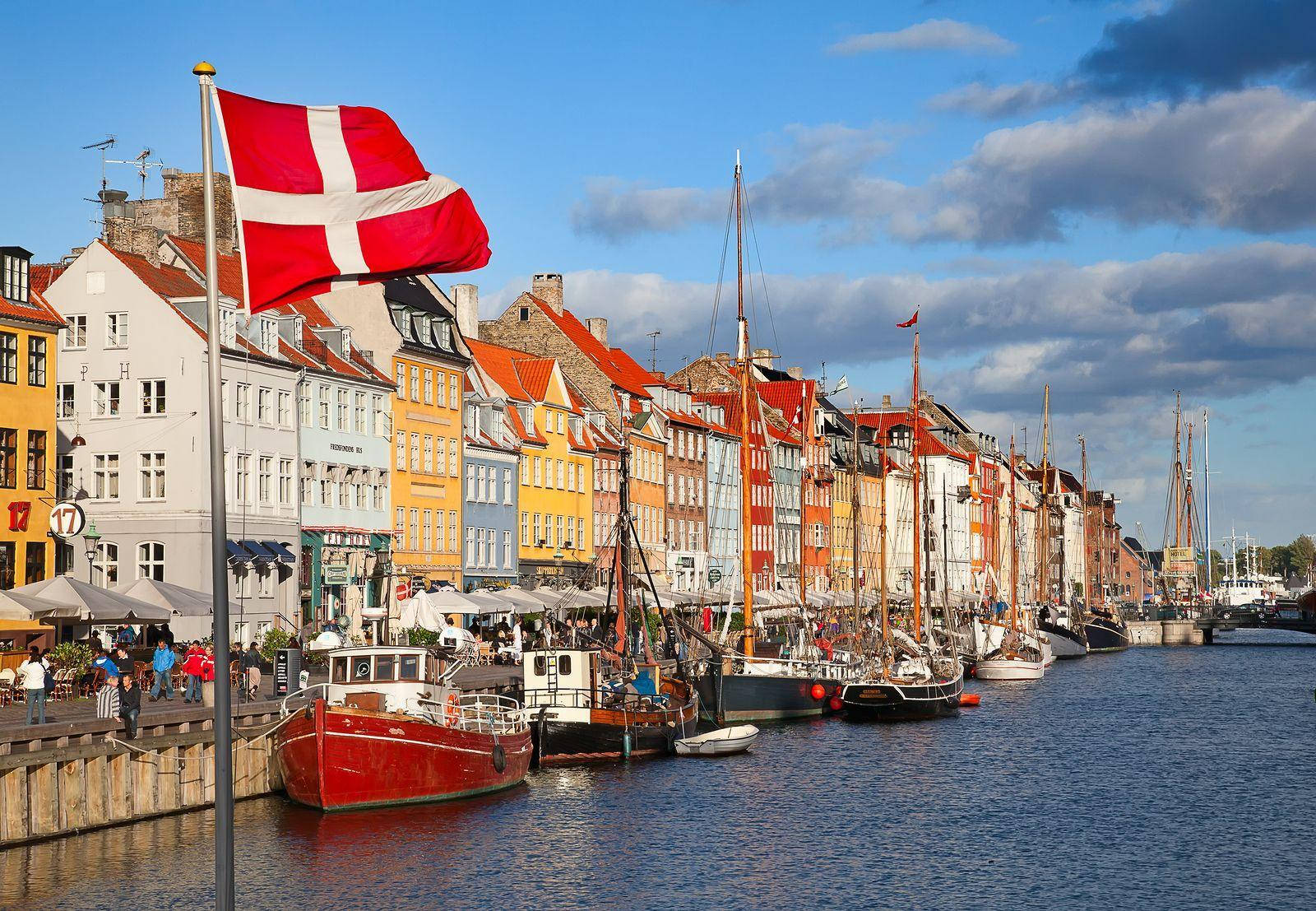 Copenhagen Denmark Flag Background