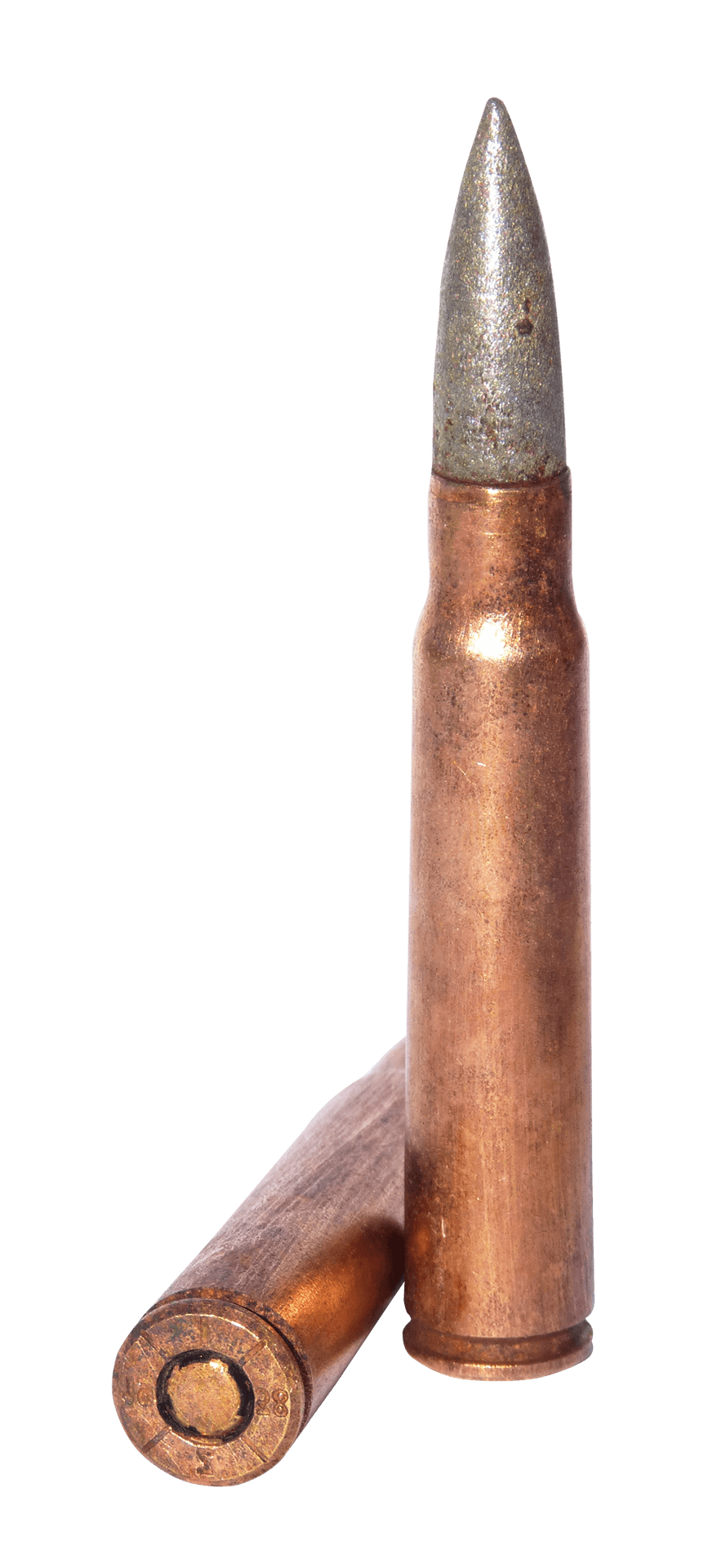 Copper Bullet Cartridge Standing PNG