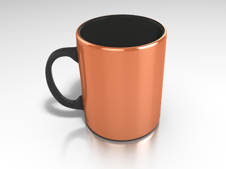 Copper Colored Mugon Black Background PNG