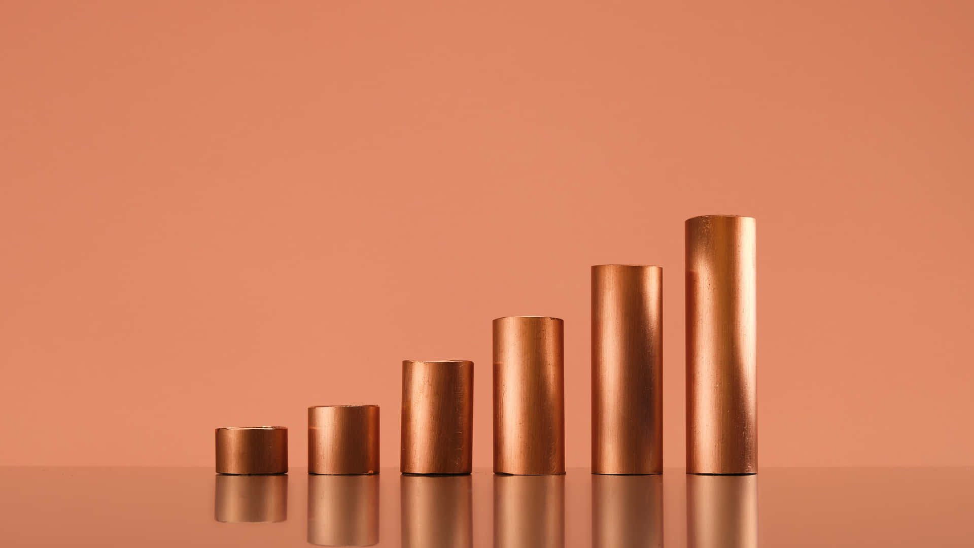 Copper Cylinders Gradient Display Wallpaper