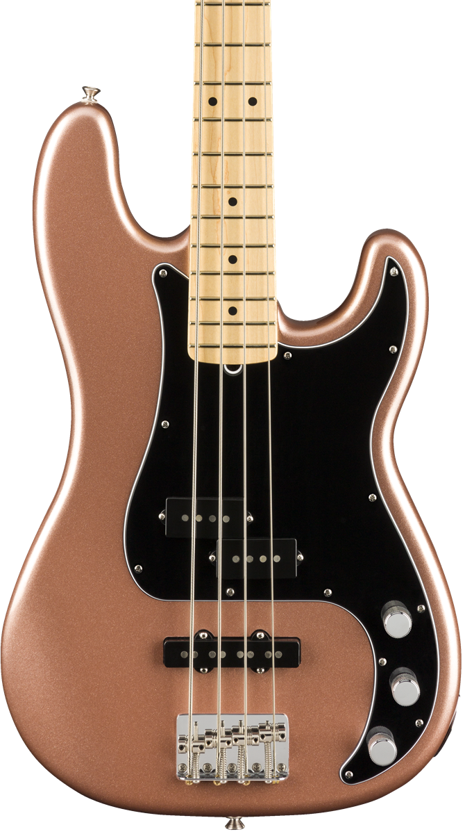 Copper Finish Electric Bass Guitar PNG