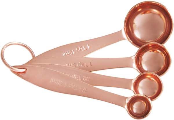 Copper Measuring Spoons Set PNG