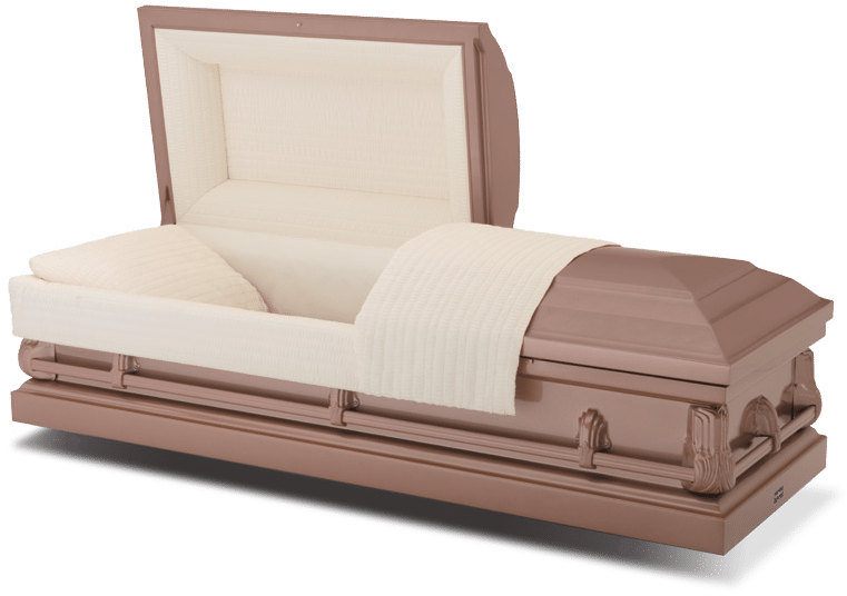 Copper Tone Casket Display PNG