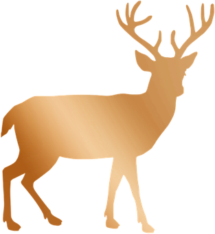 Copper Toned Deer Silhouette PNG