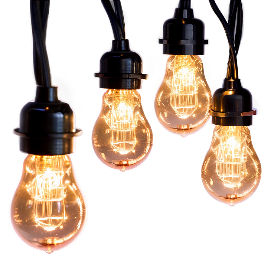 Copper Wire String Lights Png 05252024 PNG