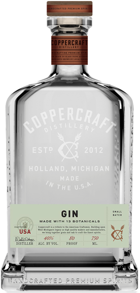 Coppercraft Distillery Gin Bottle PNG