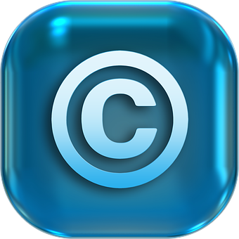 Copyright Icon Blue Glossy PNG