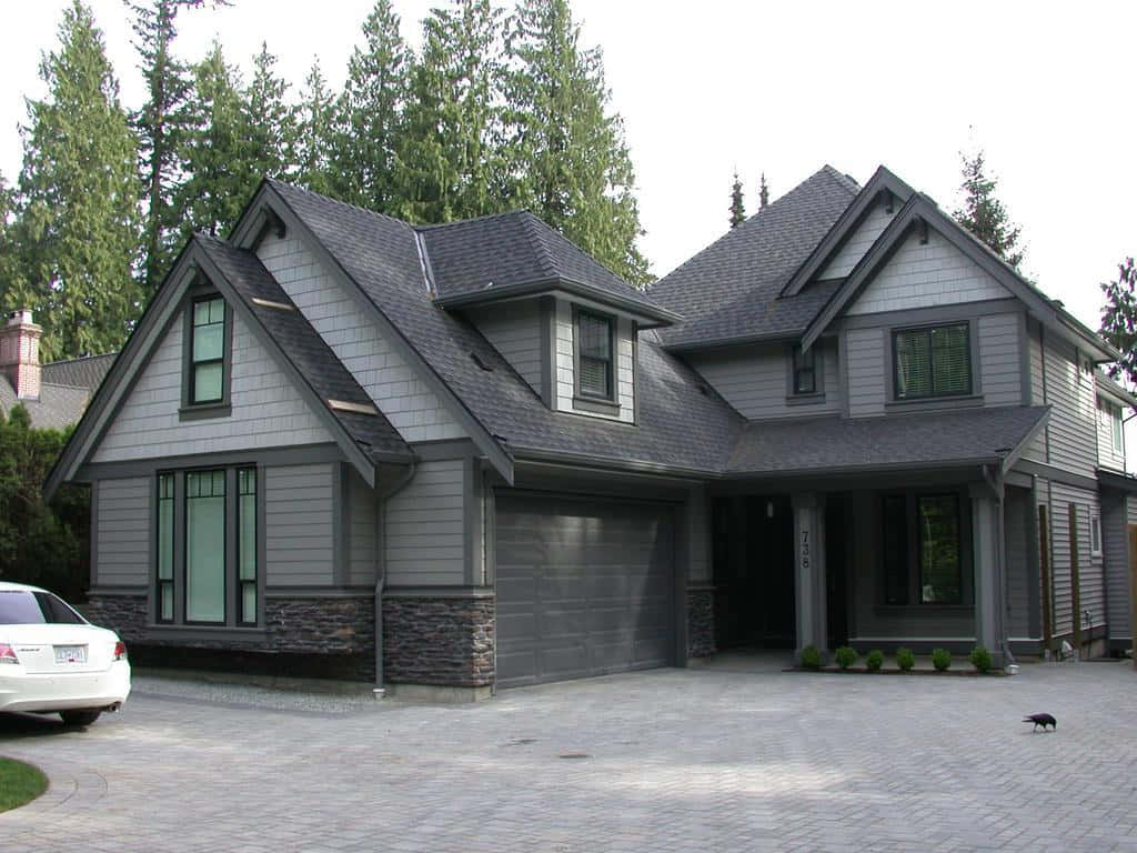 Coquitlam Modern Gray House Exterior Wallpaper