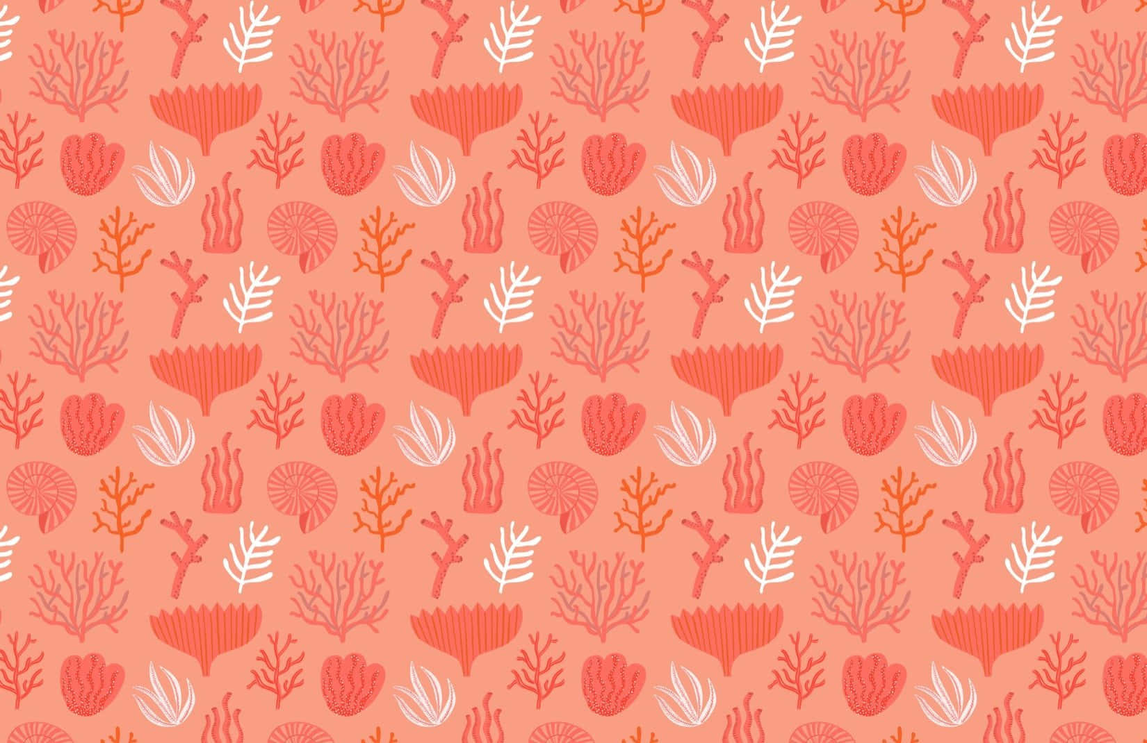 Stoffaa Pattern Corallo E Bianco Di Sarah_sass Su Spoonflower - Tessuto Personalizzato
