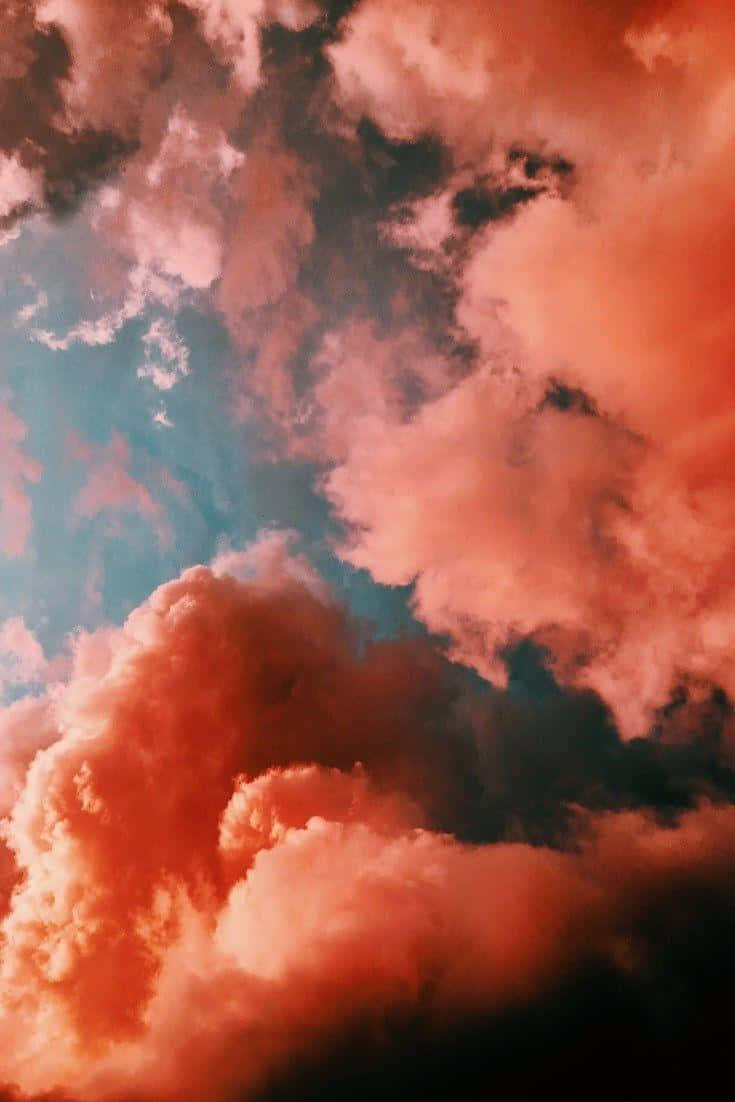 Coral Clouds Sky Aesthetic Wallpaper