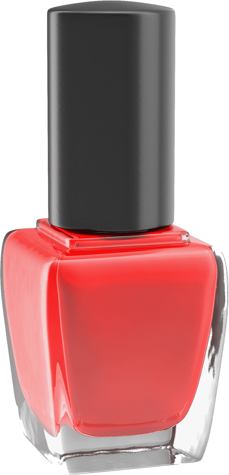 Coral Nail Polish Bottle PNG