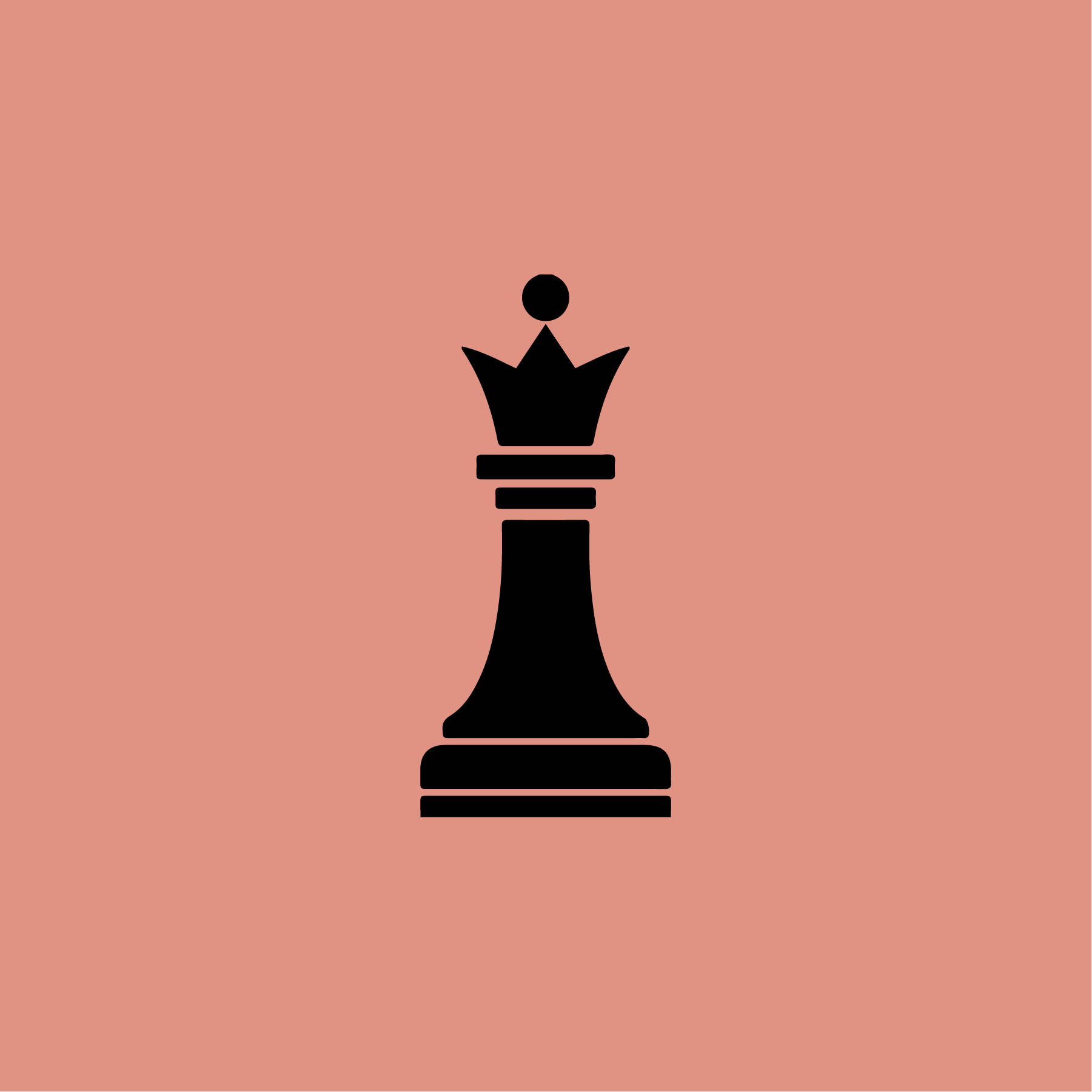 Coral Peach Chess Queen