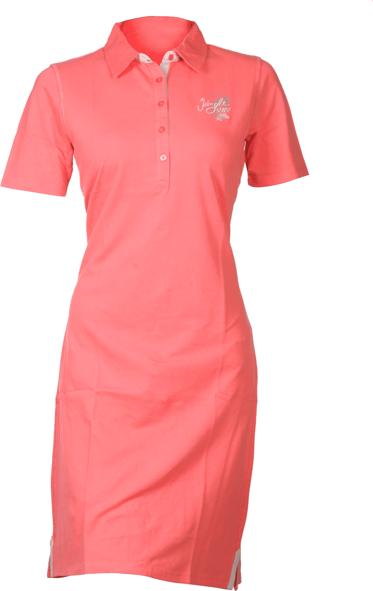 Coral Polo Dress Shirt PNG