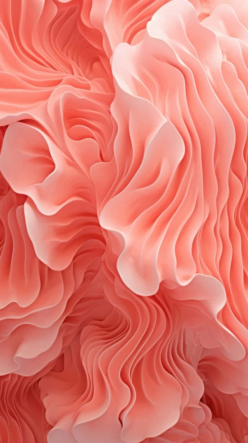 Coral Ruffles Aesthetic.jpg Wallpaper