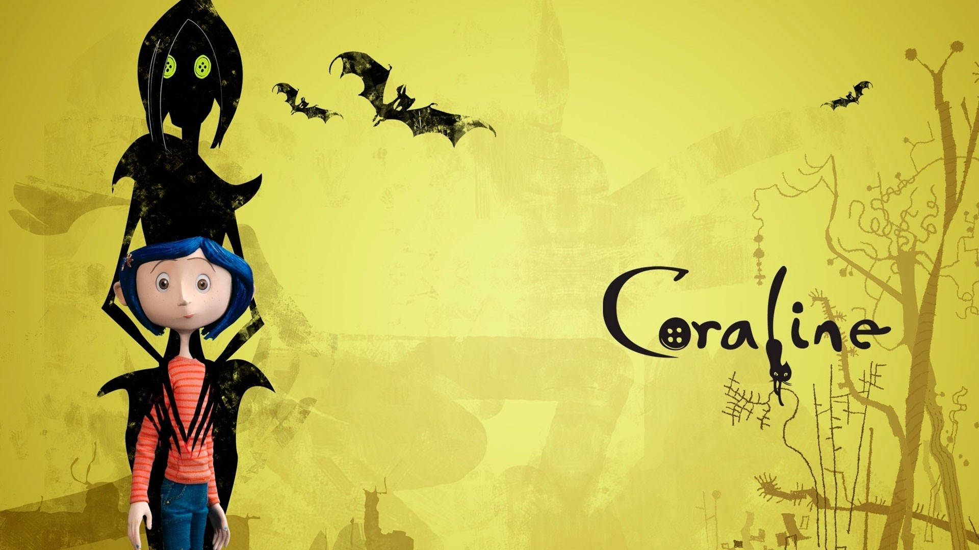 Coraline Other Mother Horror Cartoon Background