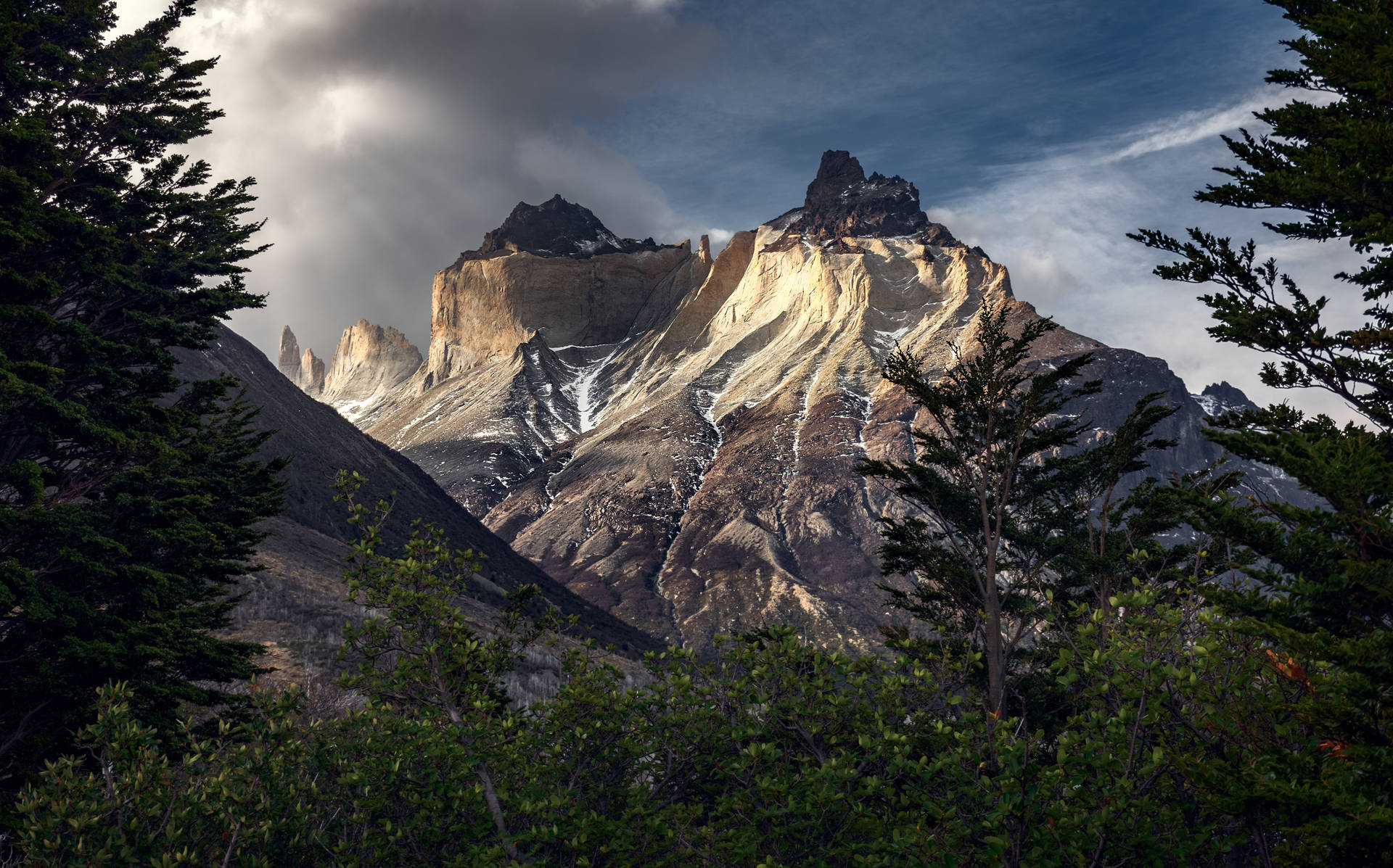 Cordillera Del Paine Rugged Mountain In Chile Wallpaper