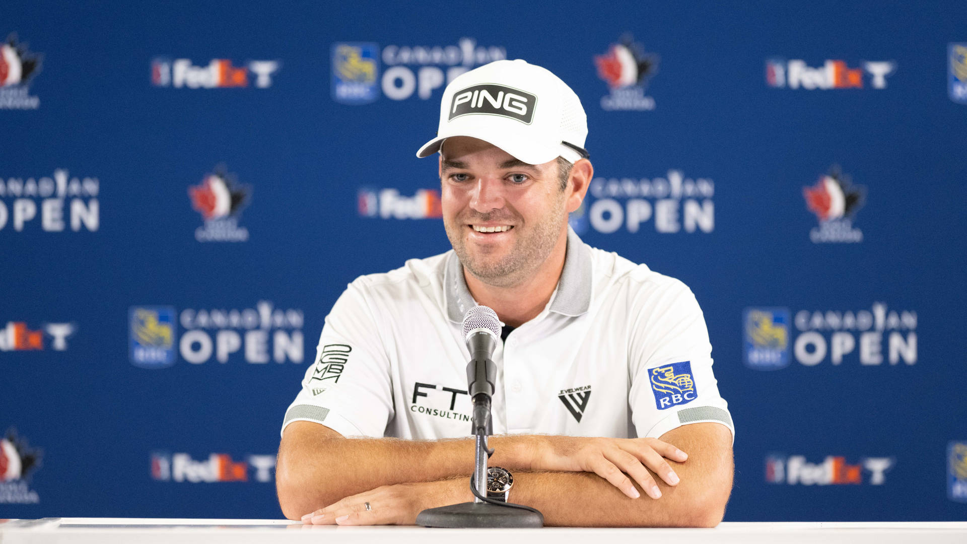 Professional Golfer Corey Conners during an Interview Wallpaper