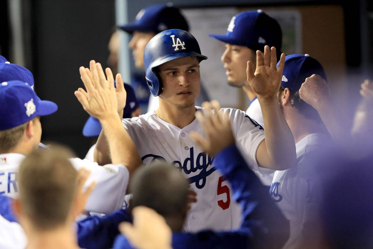 Corey Seager Holding Hands Up For High Fives Wallpaper