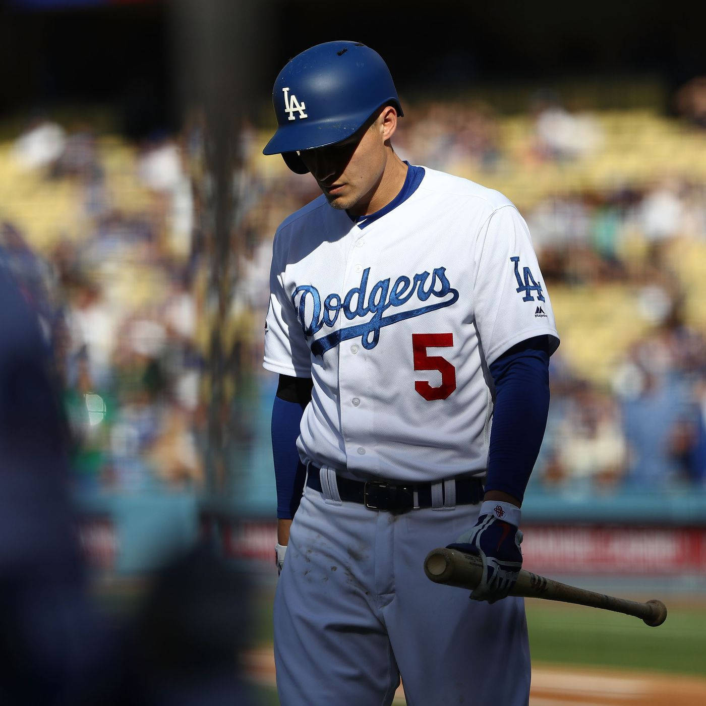 Corey Seager Standing And Looking Down Wallpaper