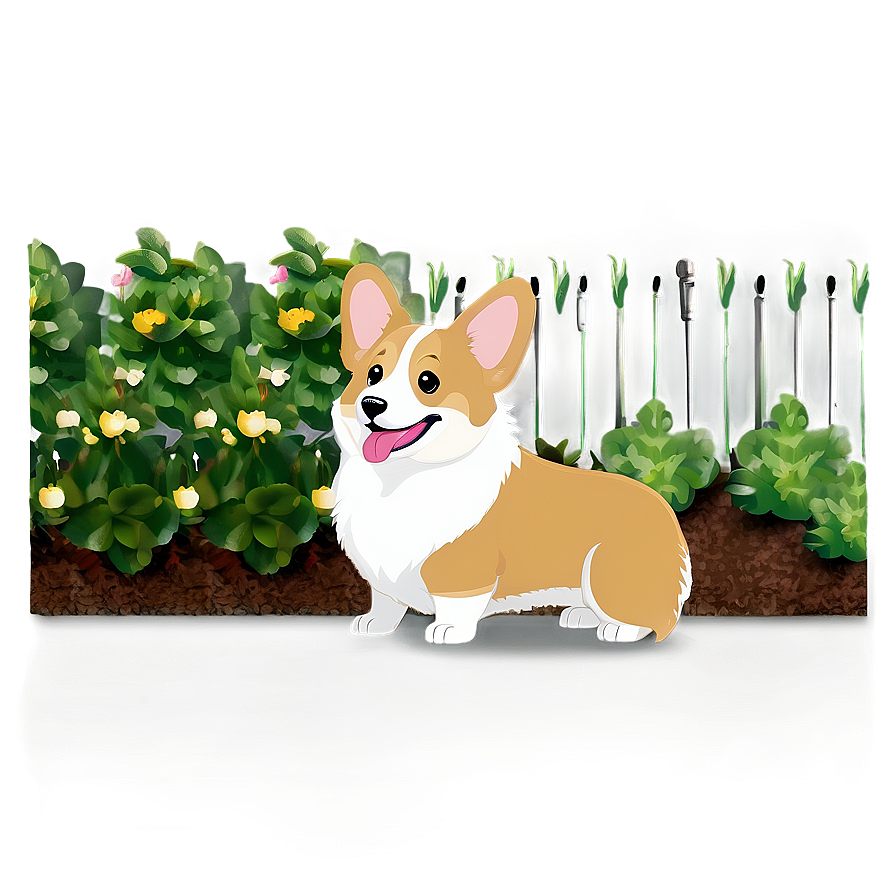 Corgi In The Garden Png 71 PNG