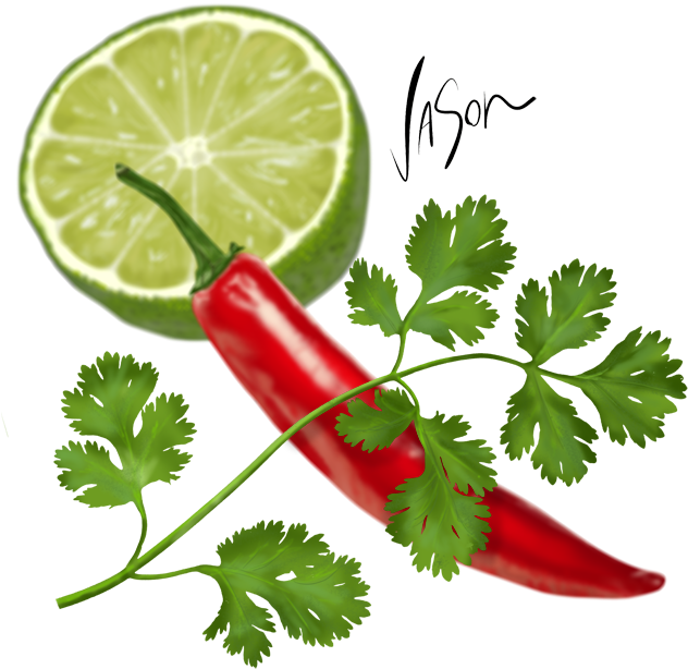 Coriander Chili Lime Flavor Combination PNG