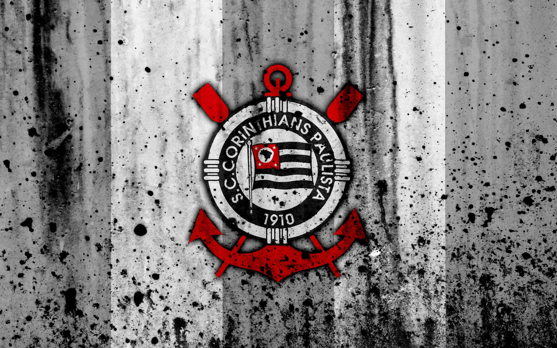 Corinthians Football Club Emblem Grungy Background Wallpaper