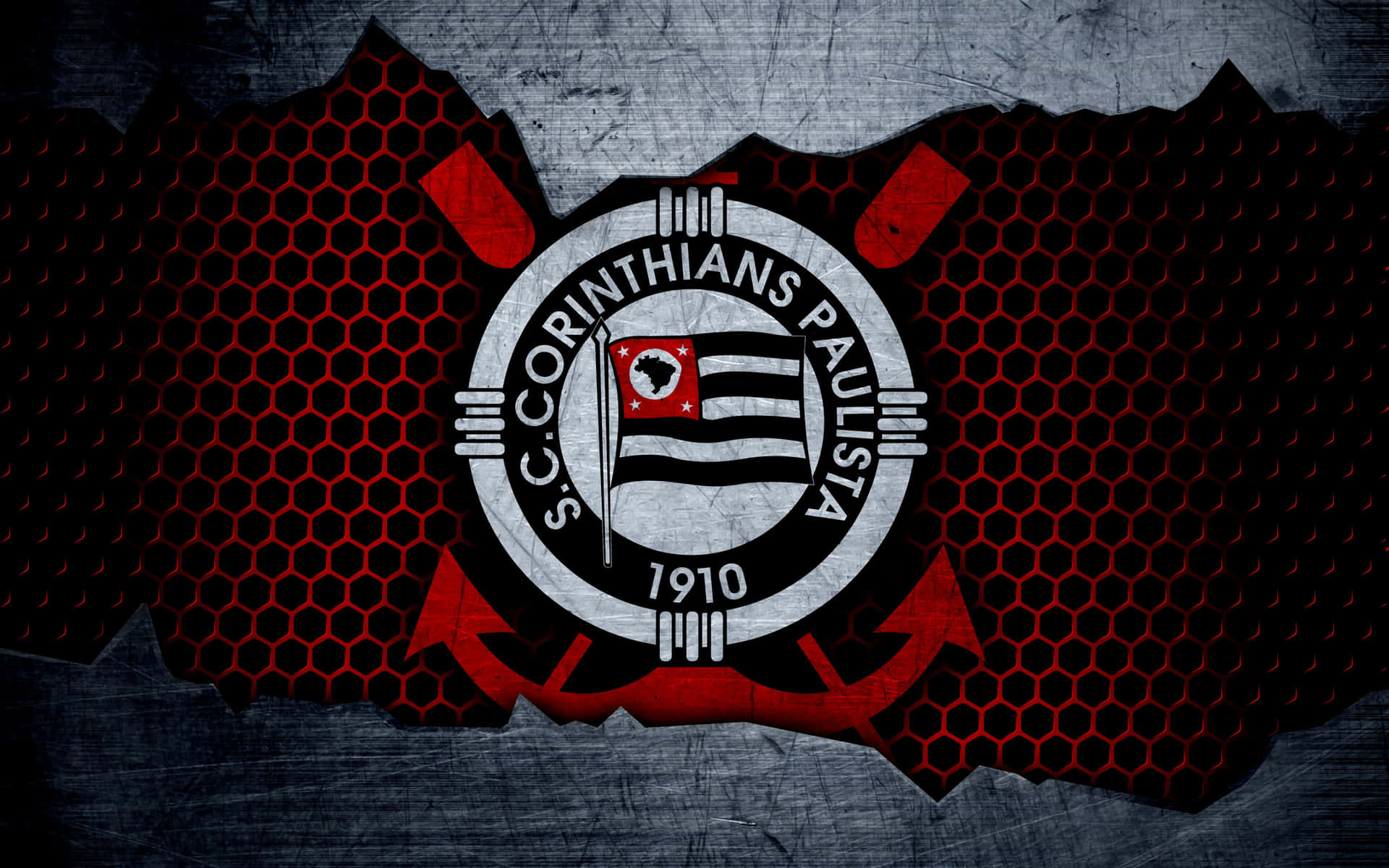 Corinthians Paulista Emblemon Textured Background Wallpaper