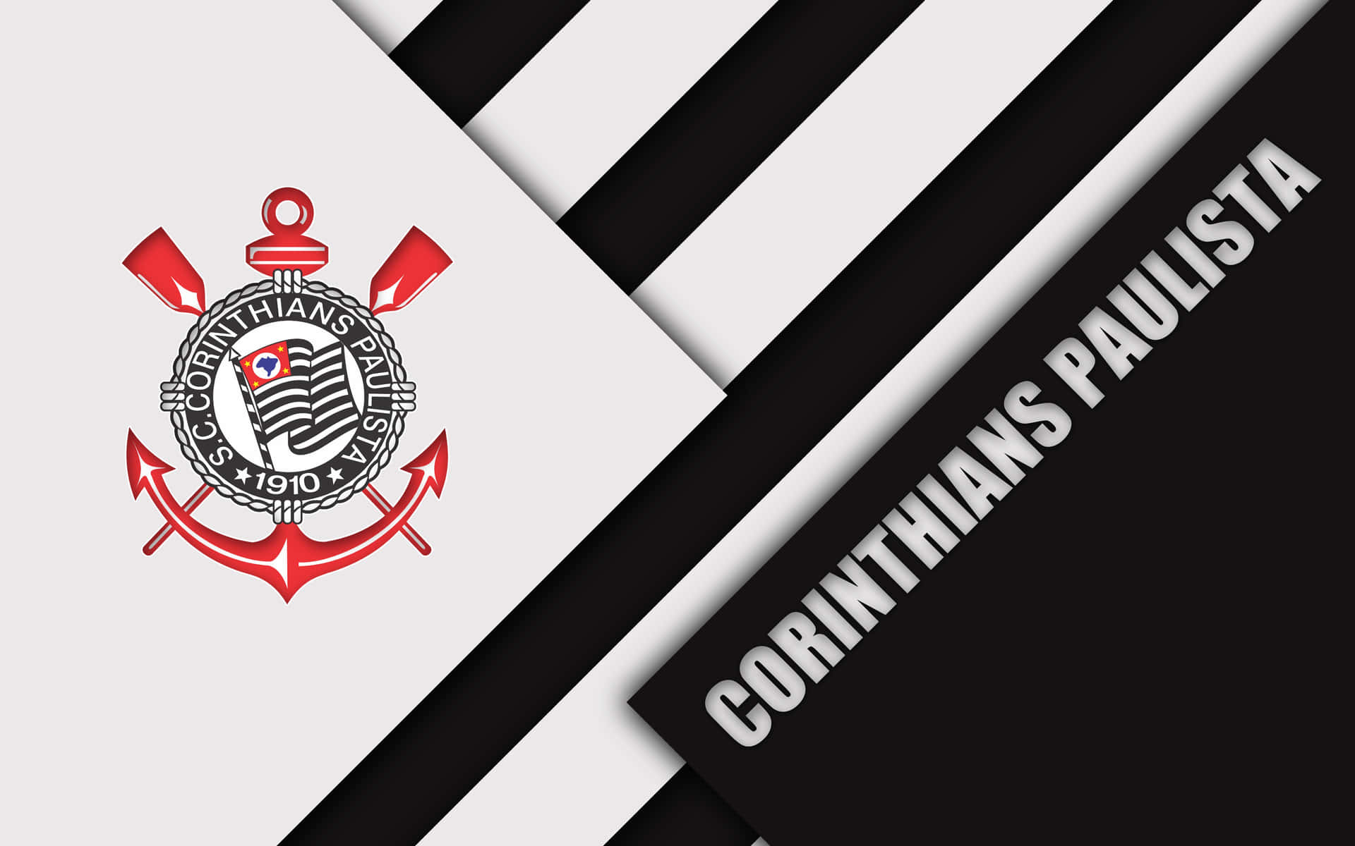 Corinthians Paulista Logoand Stripes Wallpaper