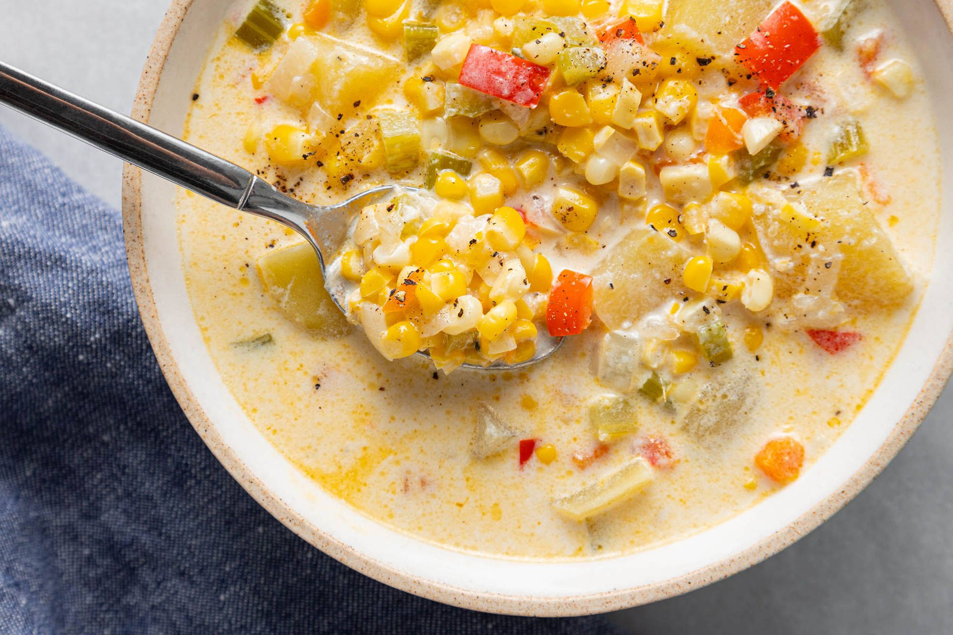 Corn Chowder With Bell Pepper