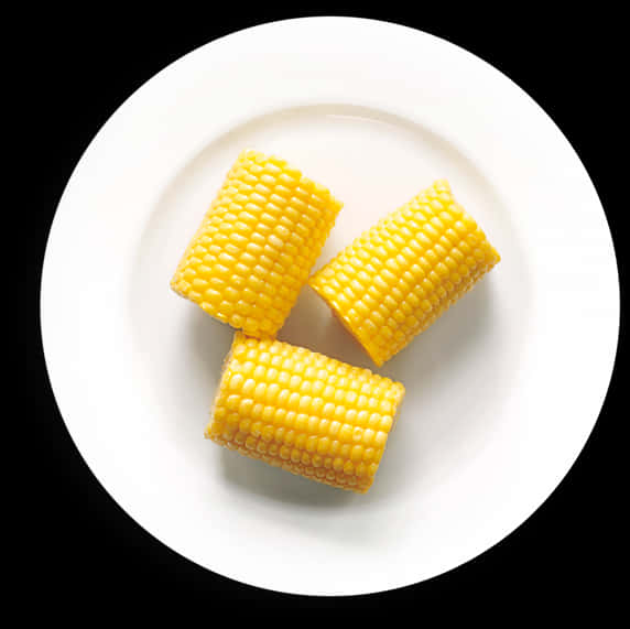 Corn Cobson White Plate PNG