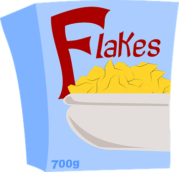 Corn Flakes Cereal Box Graphic PNG