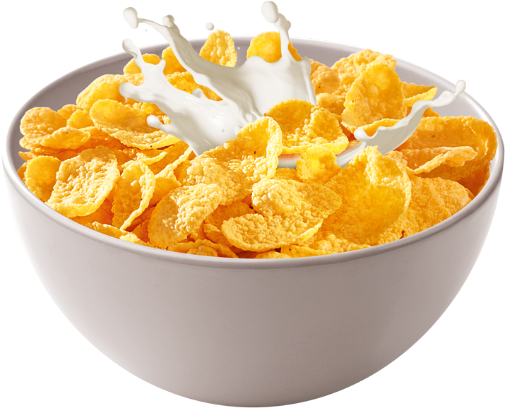 Corn Flakes Milk Splash Cereal Bowl.jpg PNG