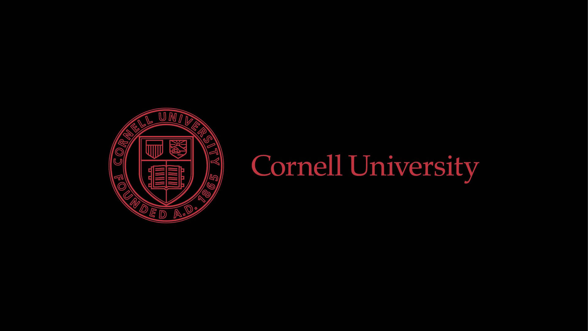 Logode La Universidad De Cornell Sobre Fondo Negro. Fondo de pantalla