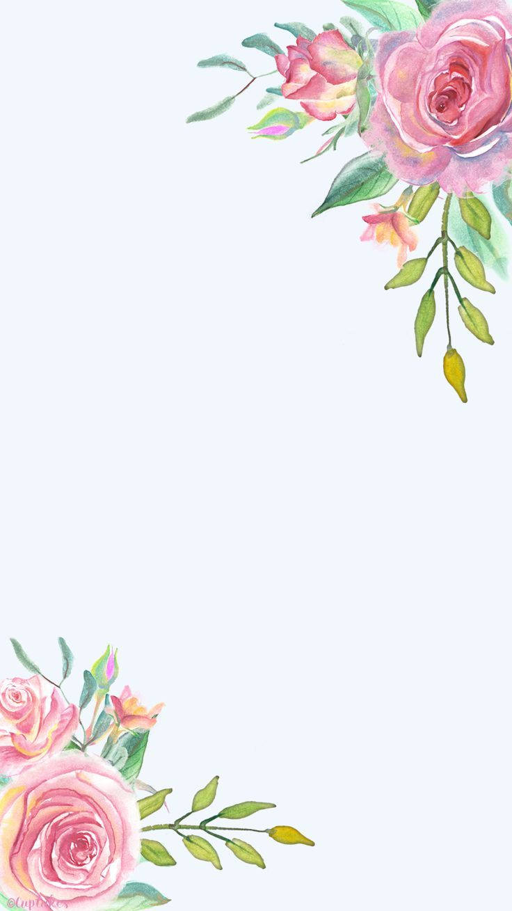 Eckrandblumenmuster Iphone-hintergrundbild Wallpaper
