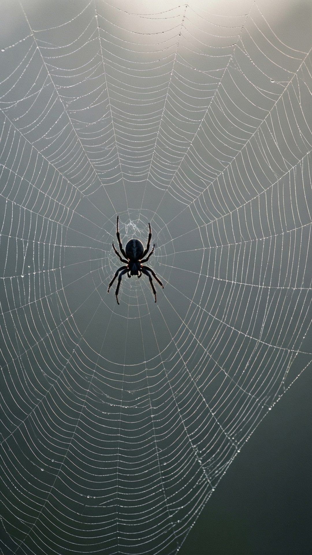 Corner Web Dewdrops Wallpaper