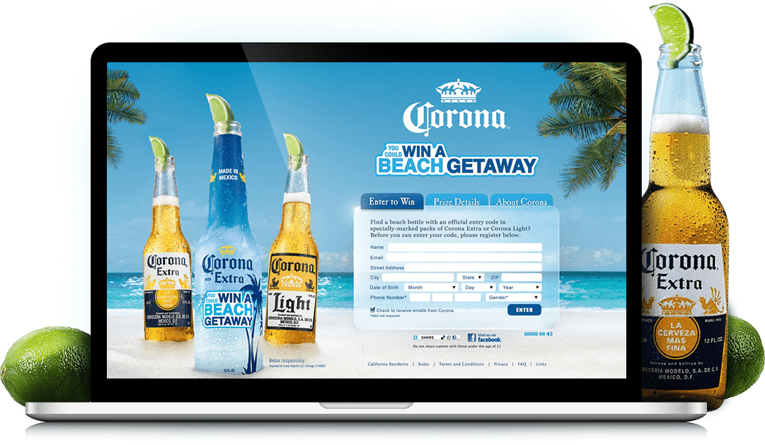 Corona Beer Beach Getaway Promotion PNG
