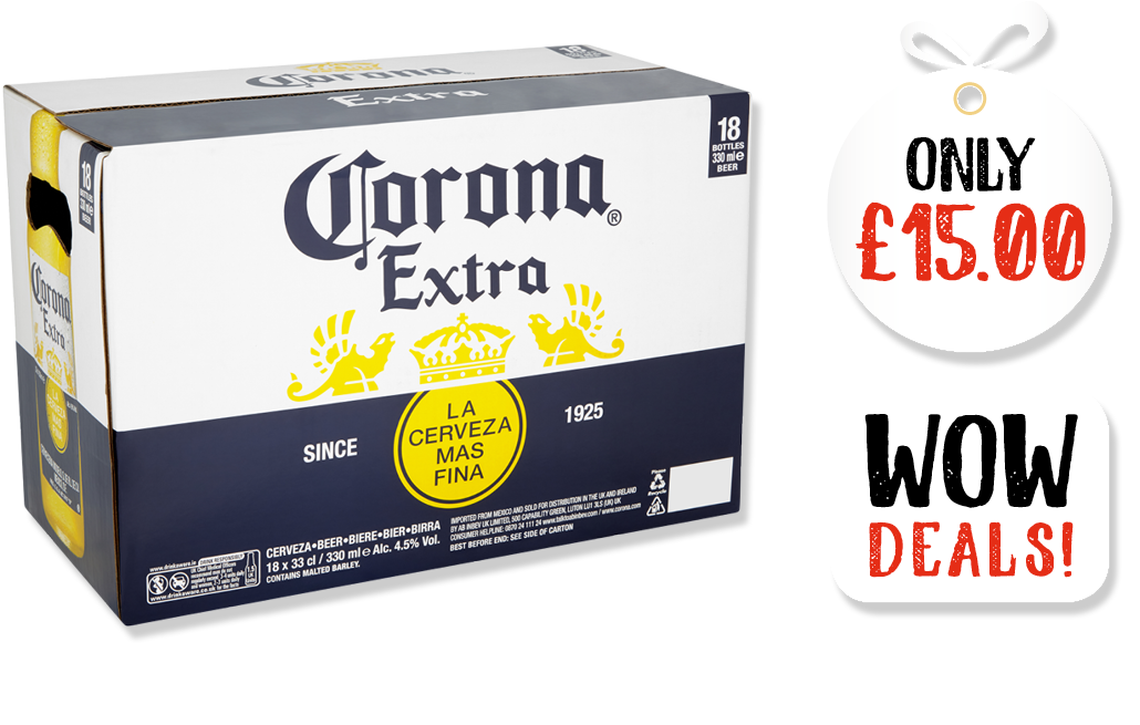 Corona Beer18 Pack Discounted Price PNG