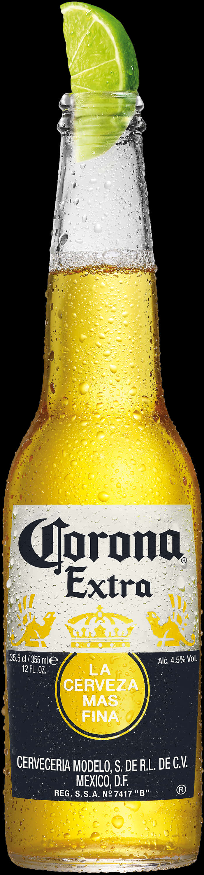 Corona Extra Beer Bottle With Lime PNG