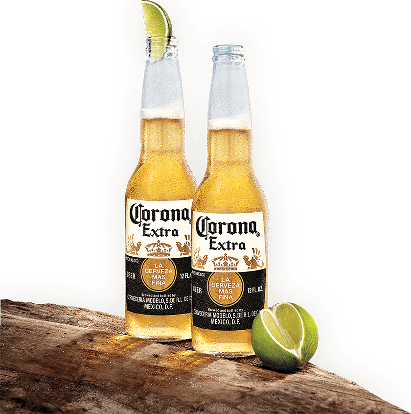 Corona Extra Beer Bottleswith Lime PNG