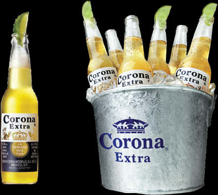 Corona Extra Beer Bucket Lime Wedge PNG