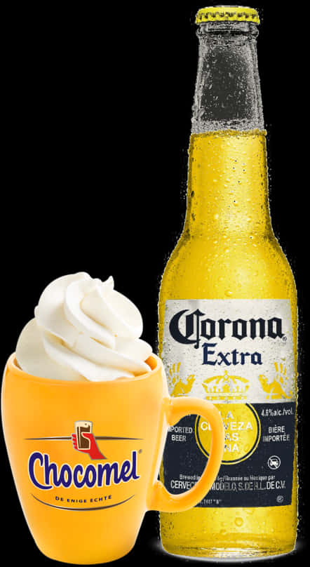 Corona Extra Beerand Chocomel Cup PNG