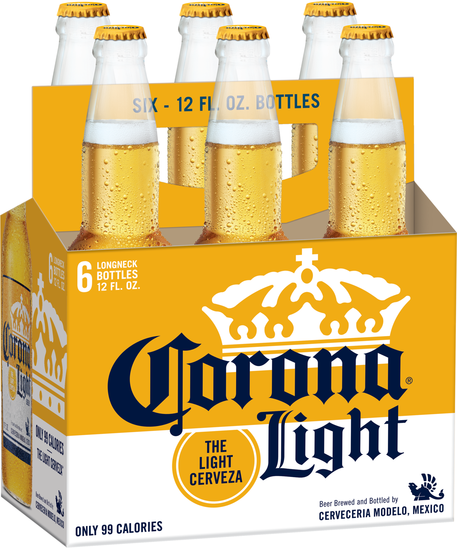 Corona Light Beer Six Pack Bottles PNG