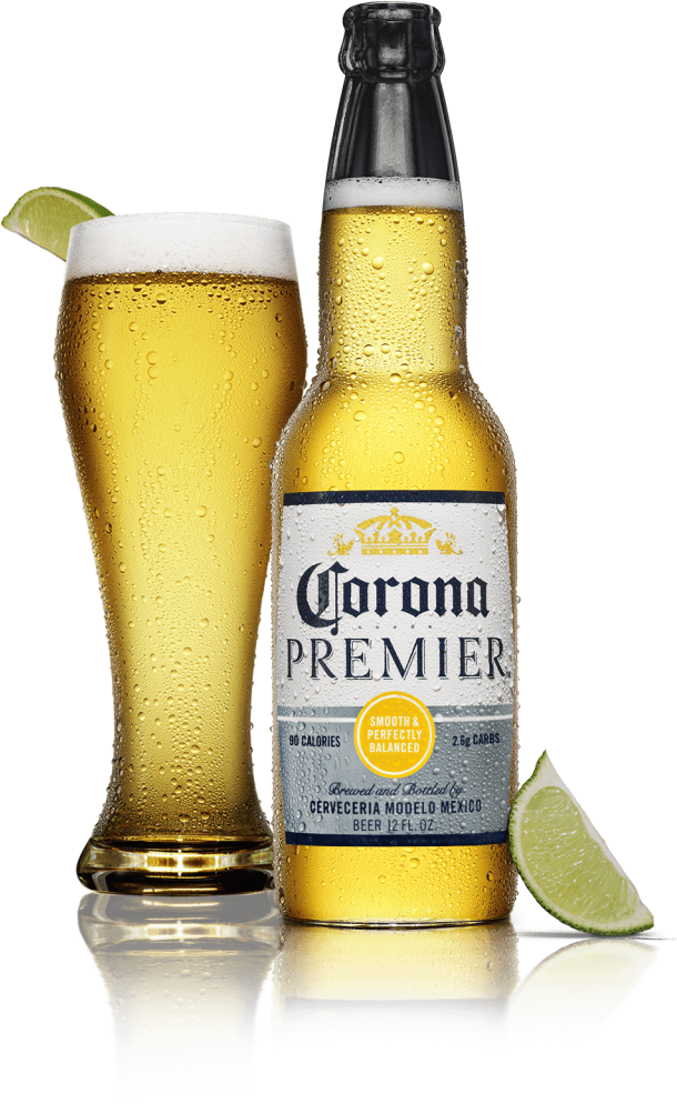 Corona Premier Beer Bottleand Glass PNG