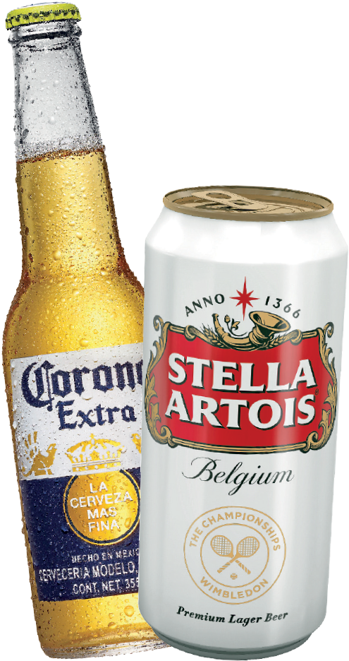 Coronaand Stella Artois Beer PNG