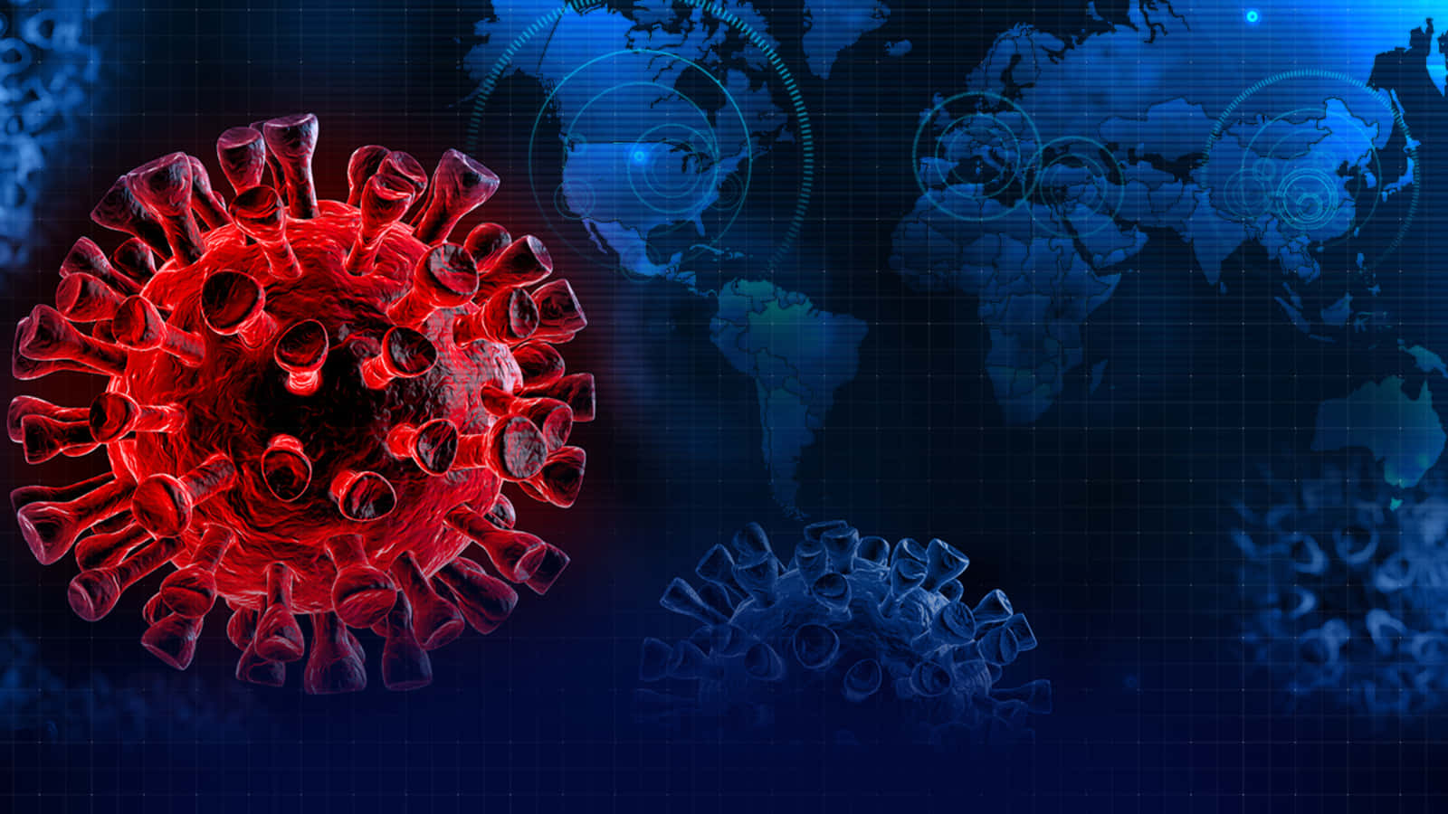 Coronavirus illustration under the microscope