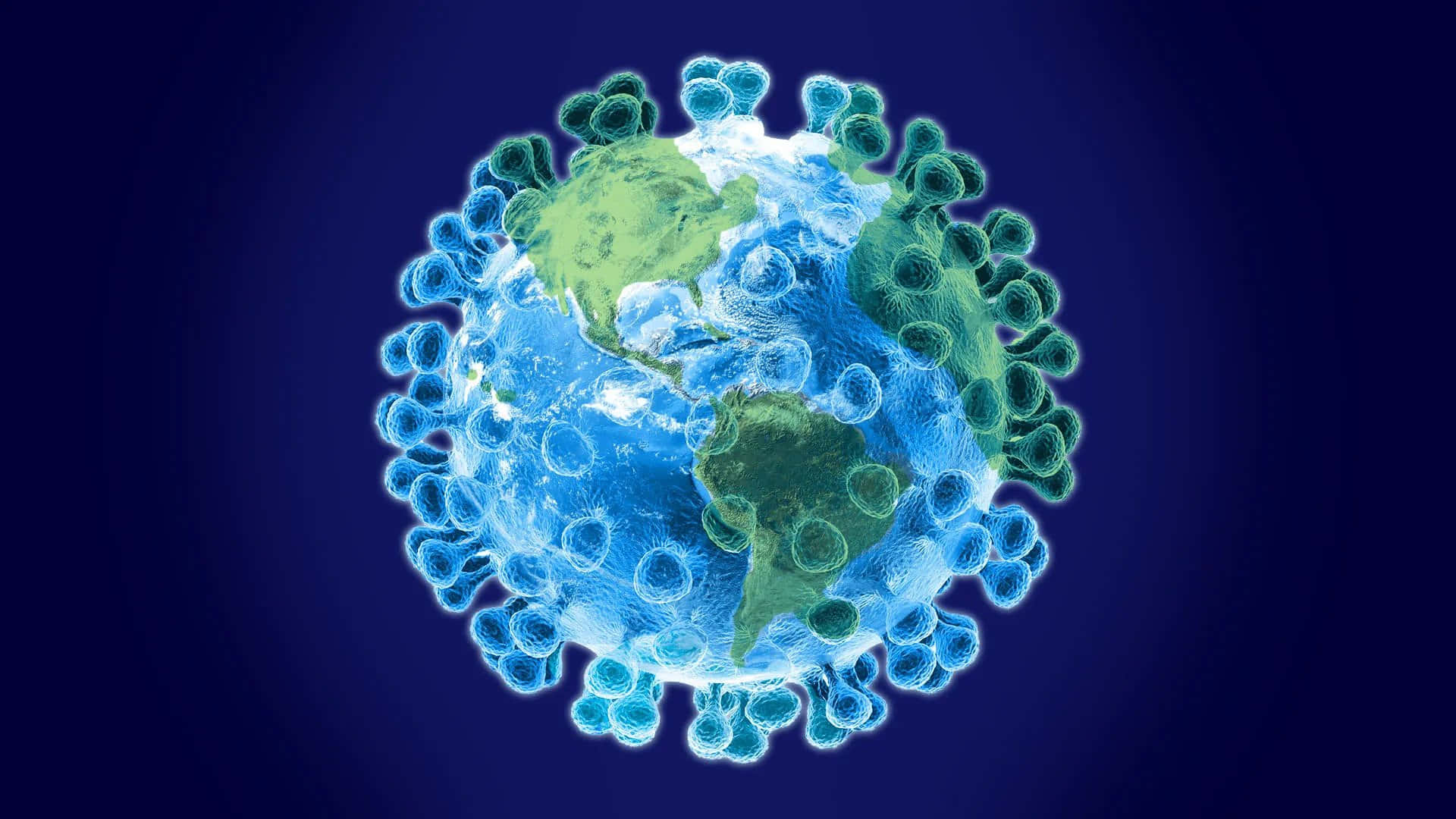 Coronavirus Image with Earth in the Background