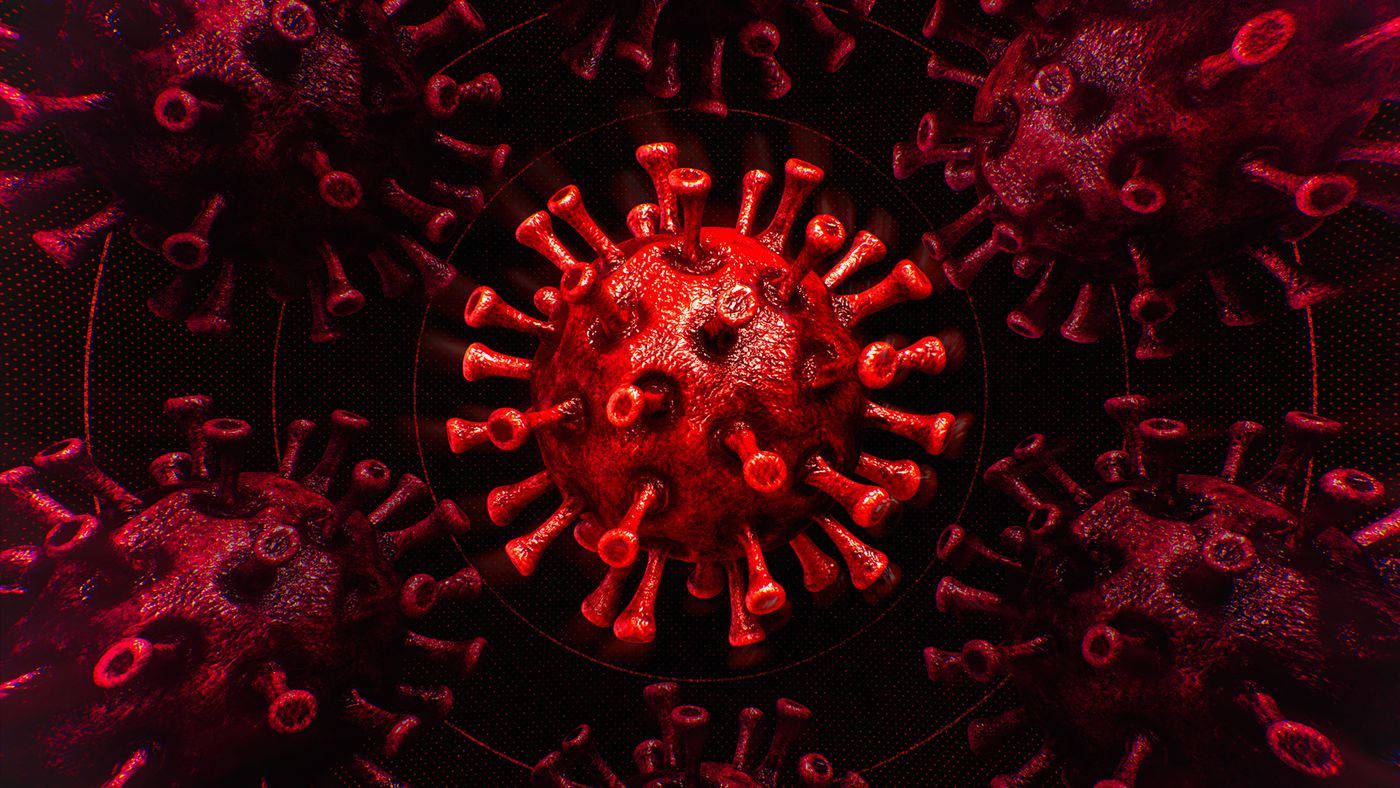 Coronavirus Bloody Red Spikes Background