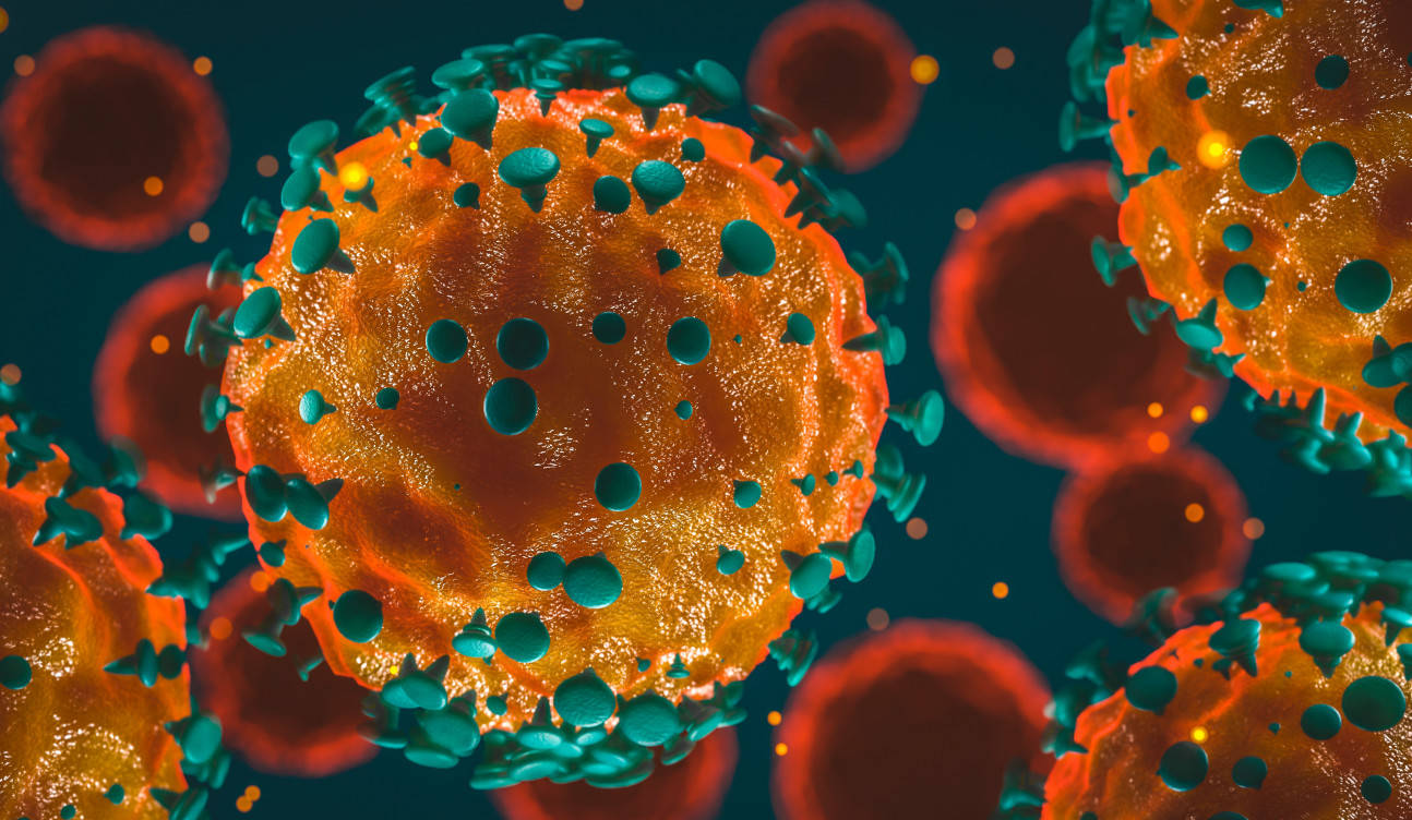 Coronavirus Blueprint Tangerine Design Background