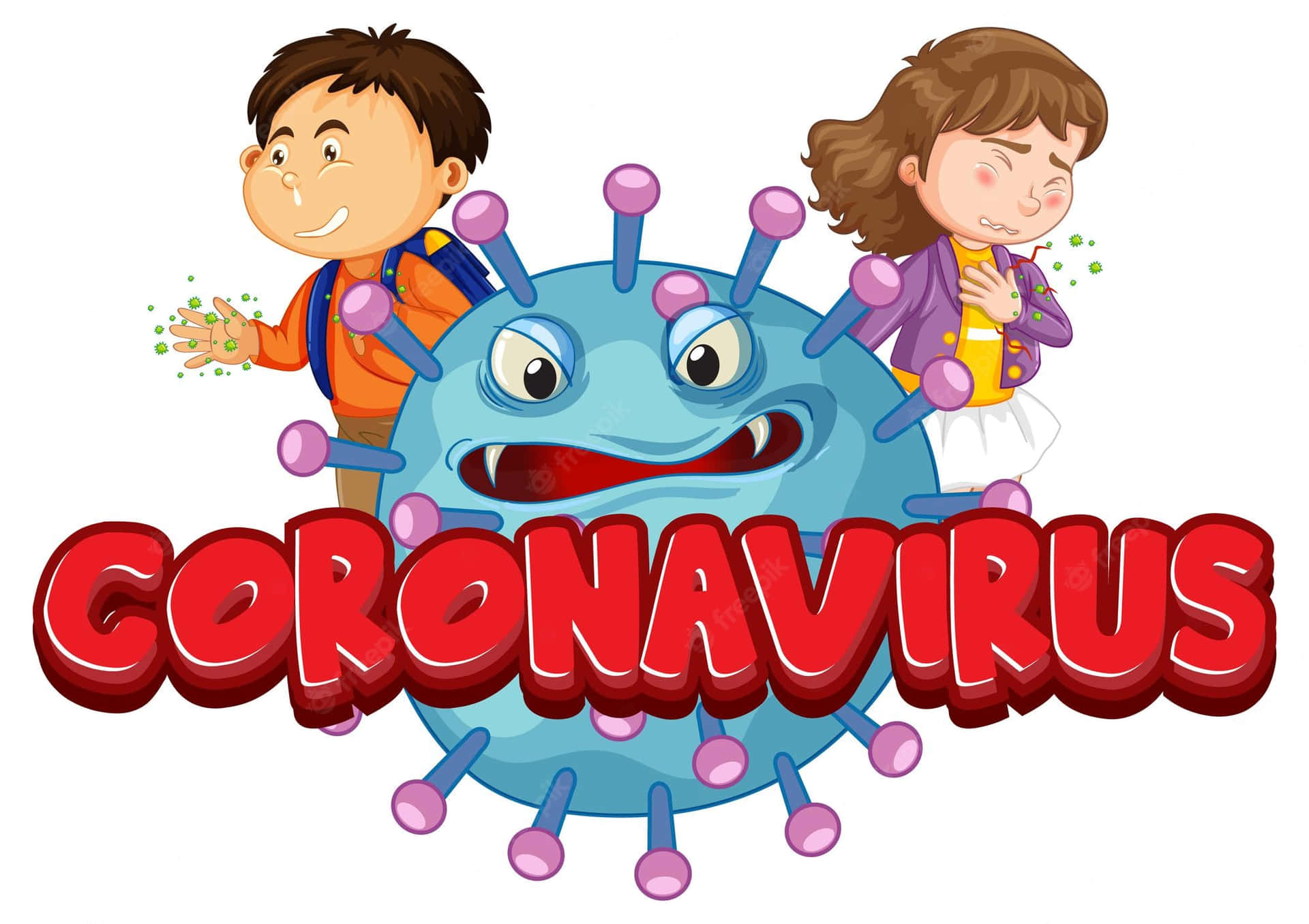 Coronavirus Funny Cartoon Art Background